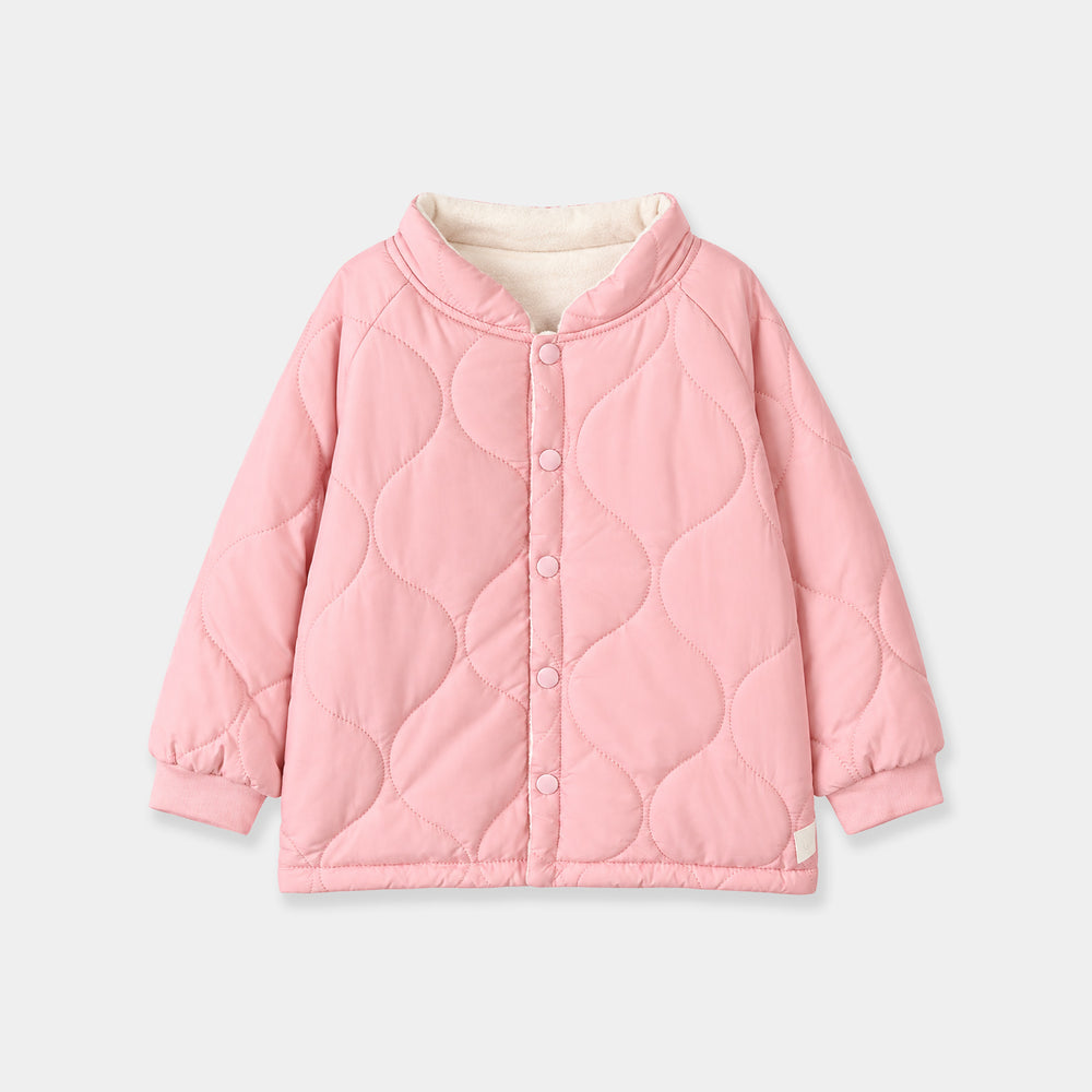 Infant Girls Polyester Quilted Suit-Pink