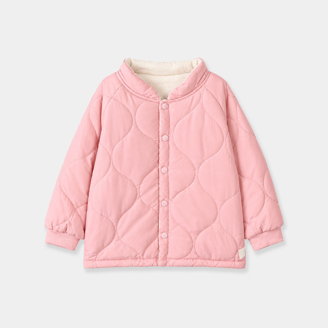 Infant Girls Polyester Quilted Suit-Pink