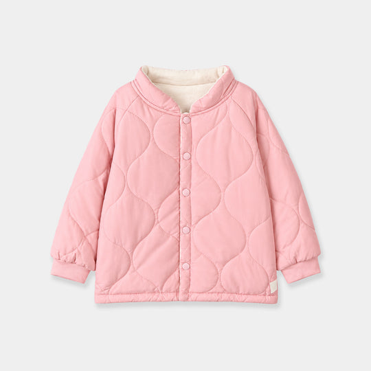Infant Girls Polyester Quilted Suit-Pink