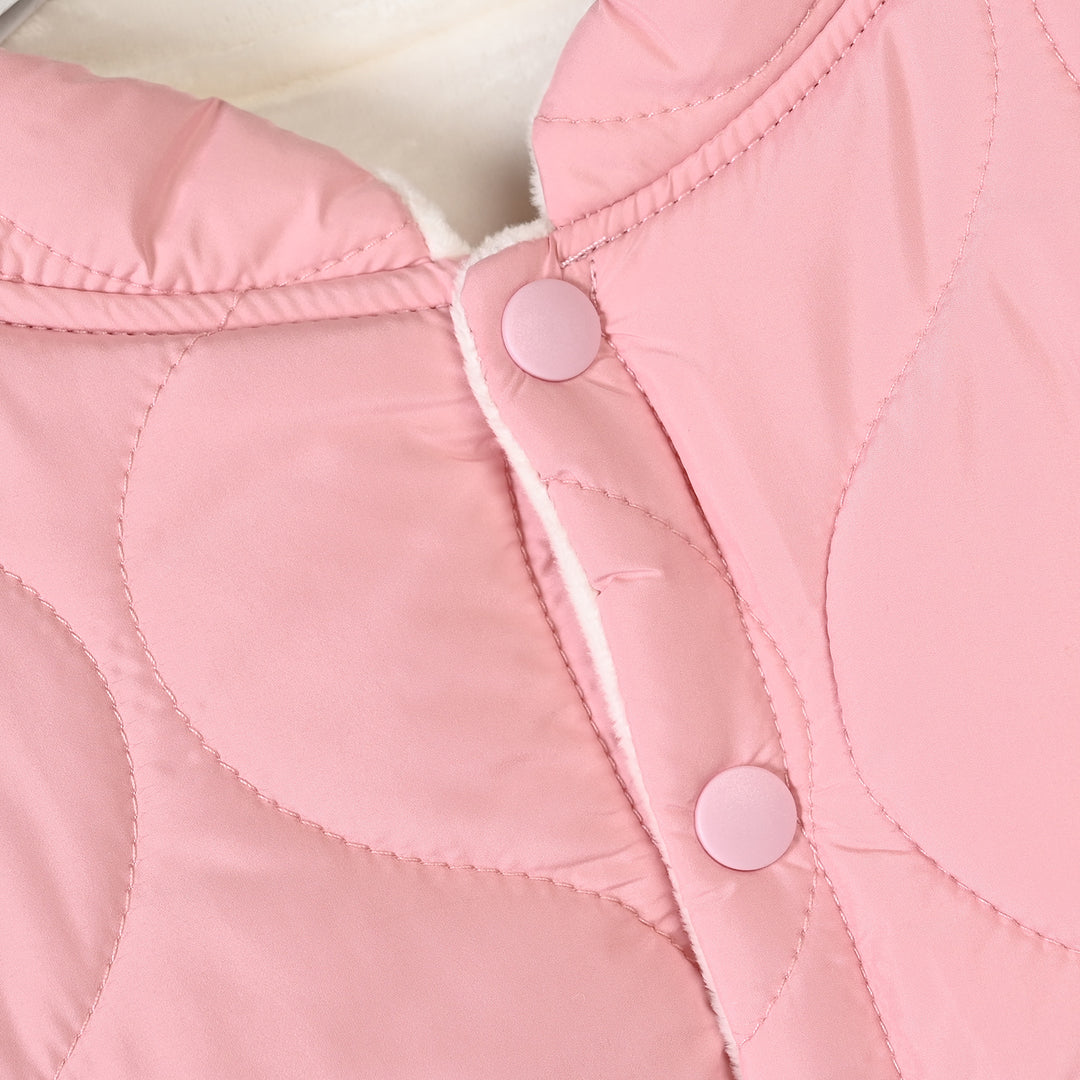 Infant Girls Polyester Quilted Suit-Pink