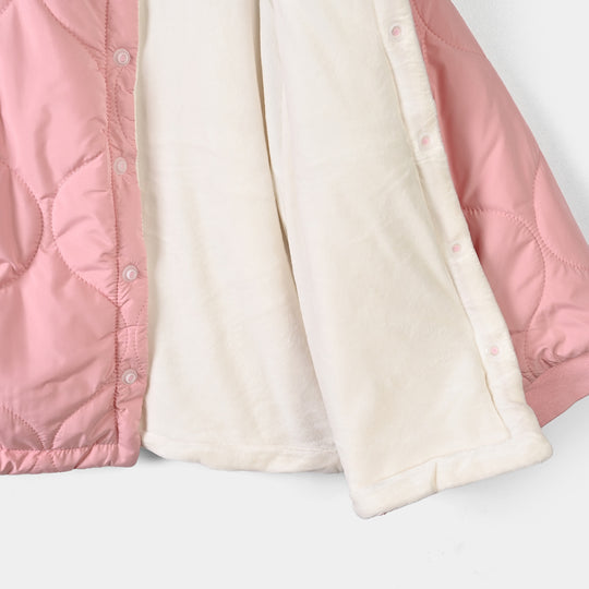 Infant Girls Polyester Quilted Suit-Pink