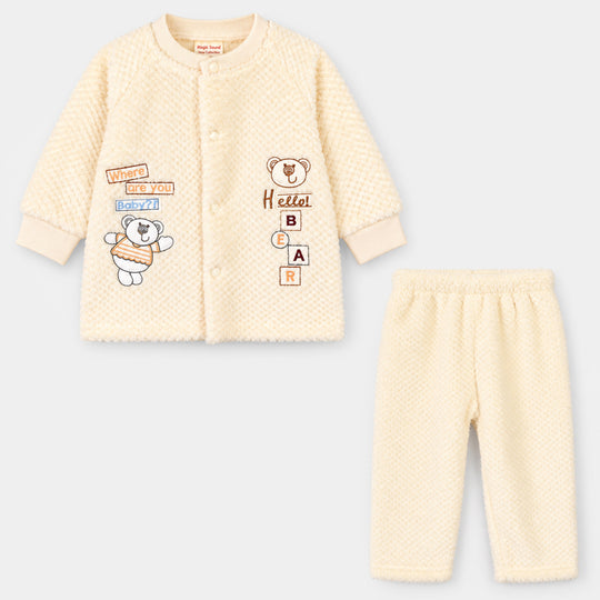 Infant Boys Faux Fur Knitted Suit FL239-2P-Yellow