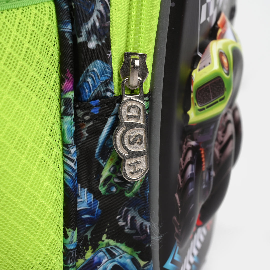 Kids School Backpack with Monster Truck Theme