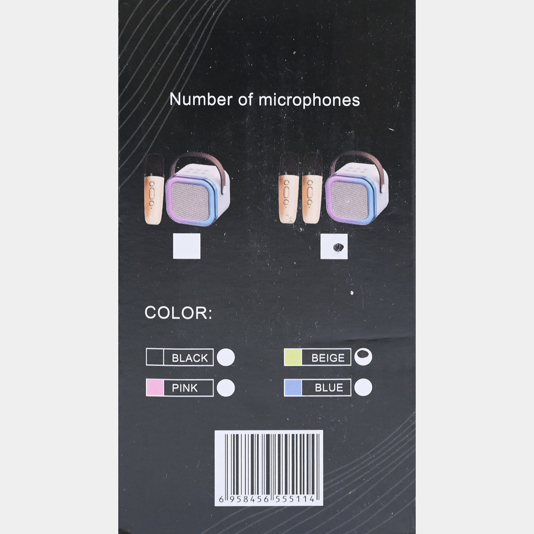 Mini Portable Karaoke Machine with Dual Wireless Microphones