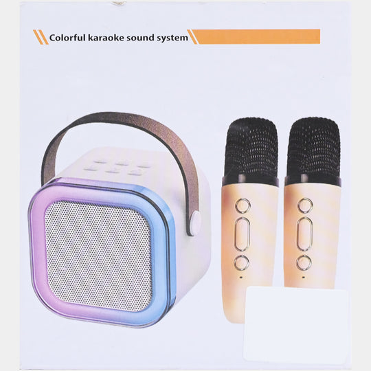 Mini Portable Karaoke Machine with Dual Wireless Microphones