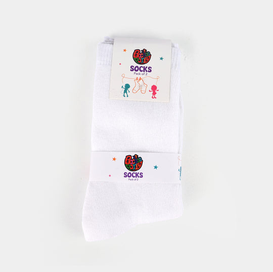 Girls Basic Pack of 2 Socks-White
