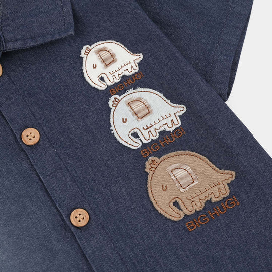 Infant Boys Jersey/Terry 2Pc Suit - Navy