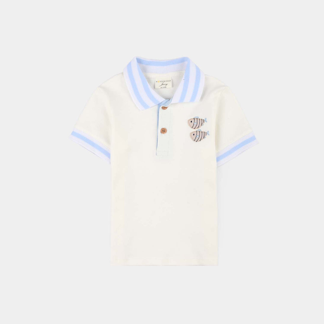 Infant Boys Jersey/Terry 2Pc Suit - White