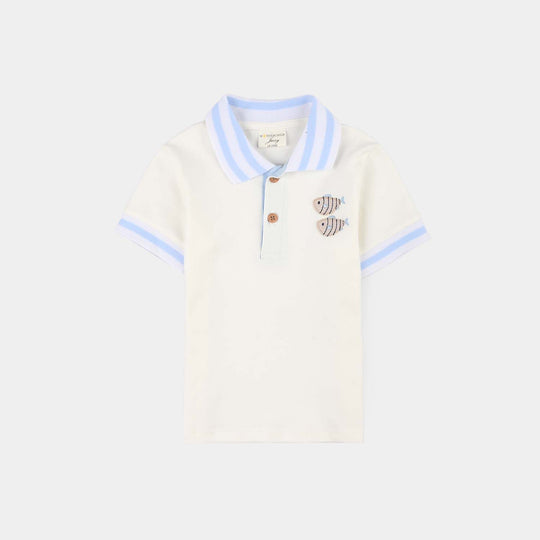 Infant Boys Jersey/Terry 2Pc Suit - White