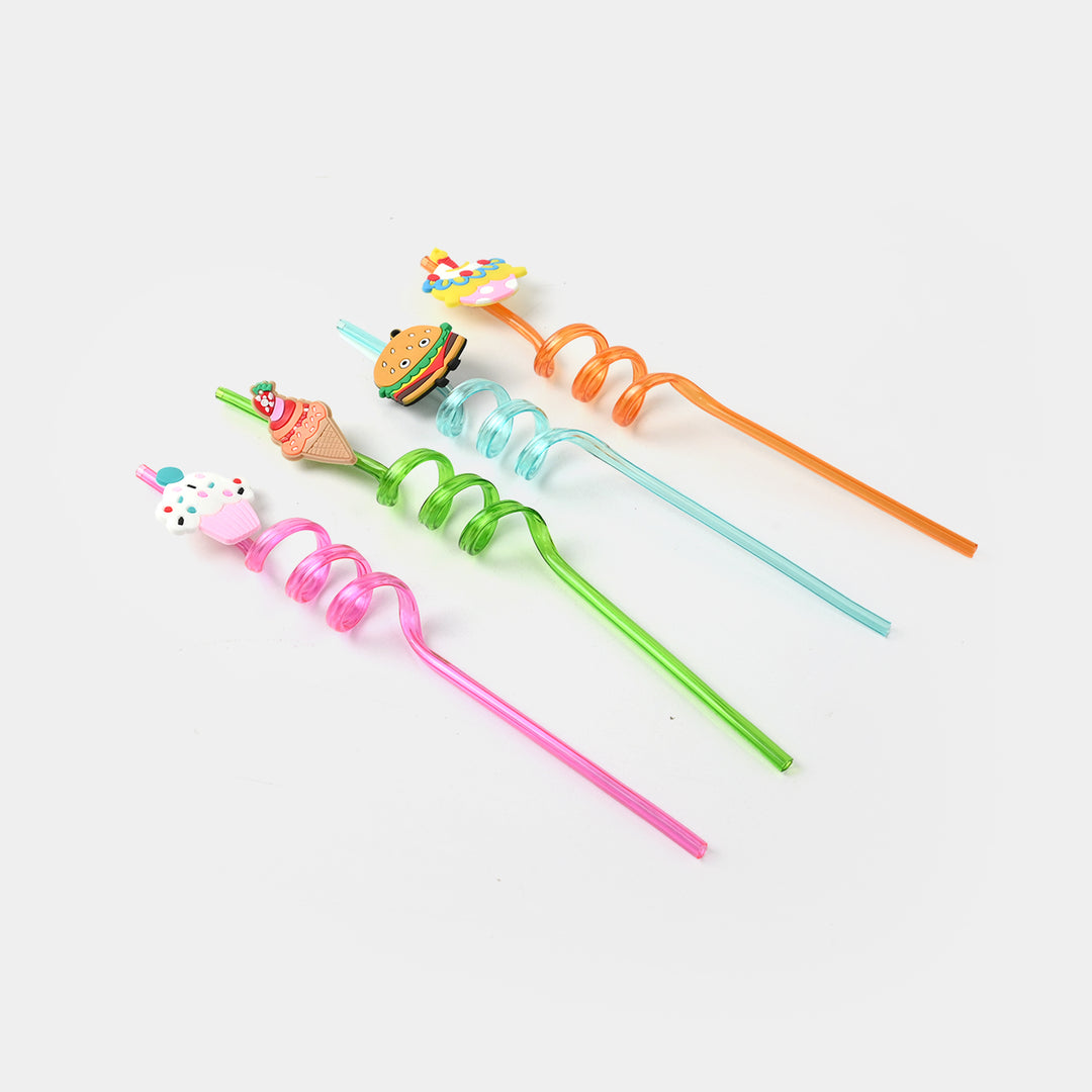 4 Curly Straws – Fun, Stylish & Reusable
