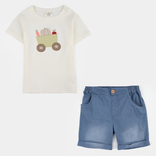 Infant Boys Jersey/Terry 2Pc Suit - Blue