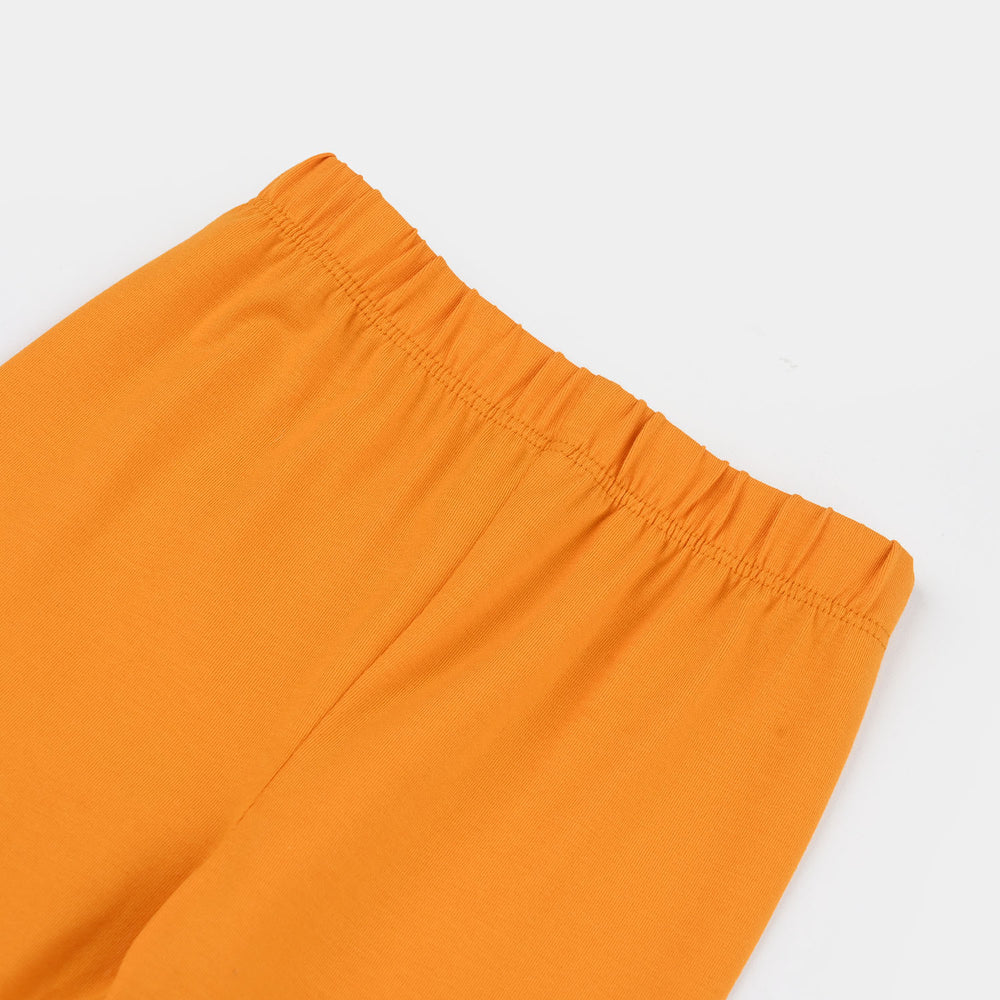 Infant Girls Lycra Jersey Embroidered Tights (Laugh) - Yellow