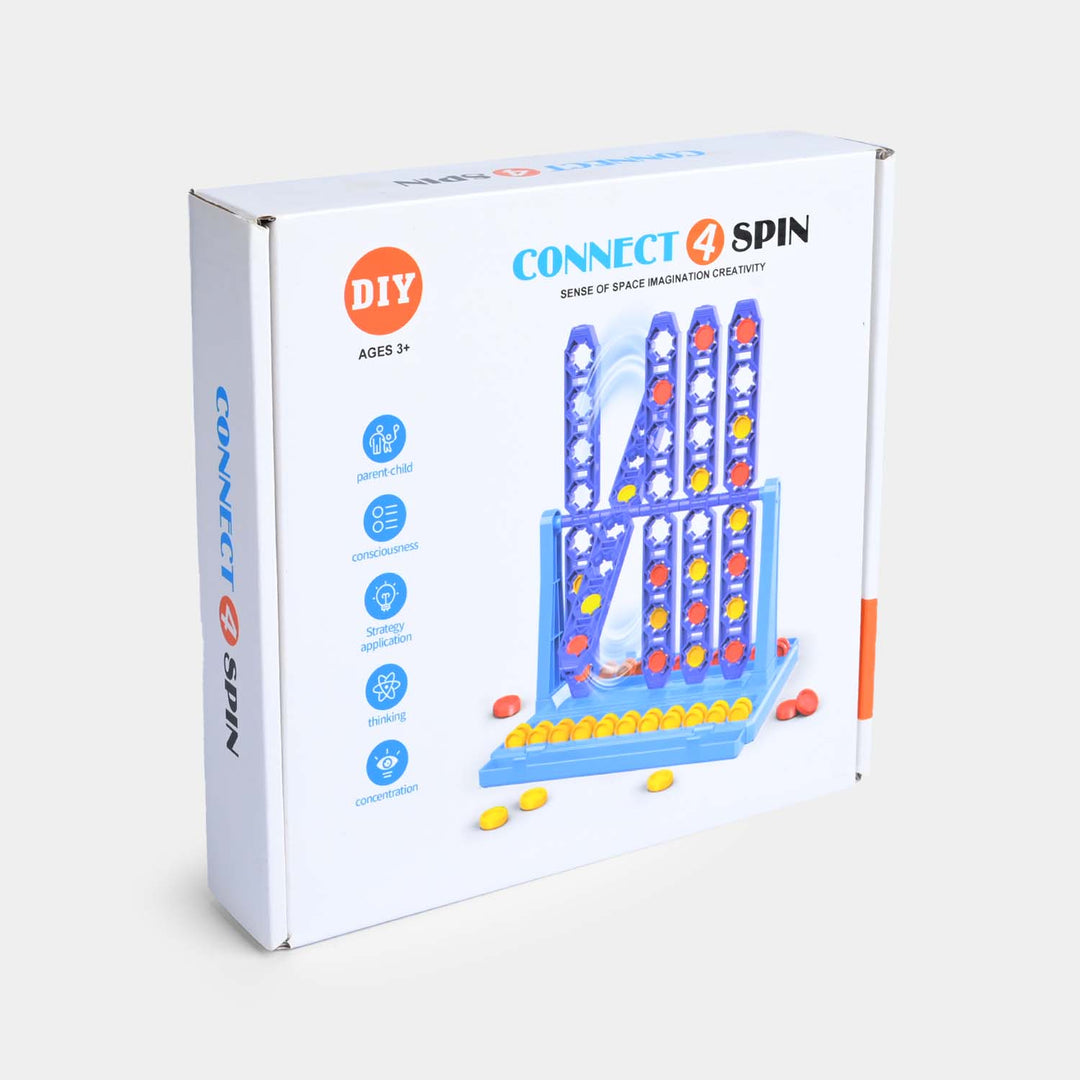 DIY Connect 4 Spin Board Game Kids Battle Strategy Game
