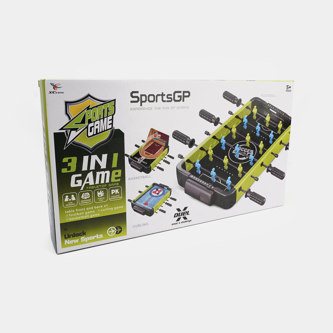 3-in-1 Sports Game Set – Basketball, Football & Curling Fun!