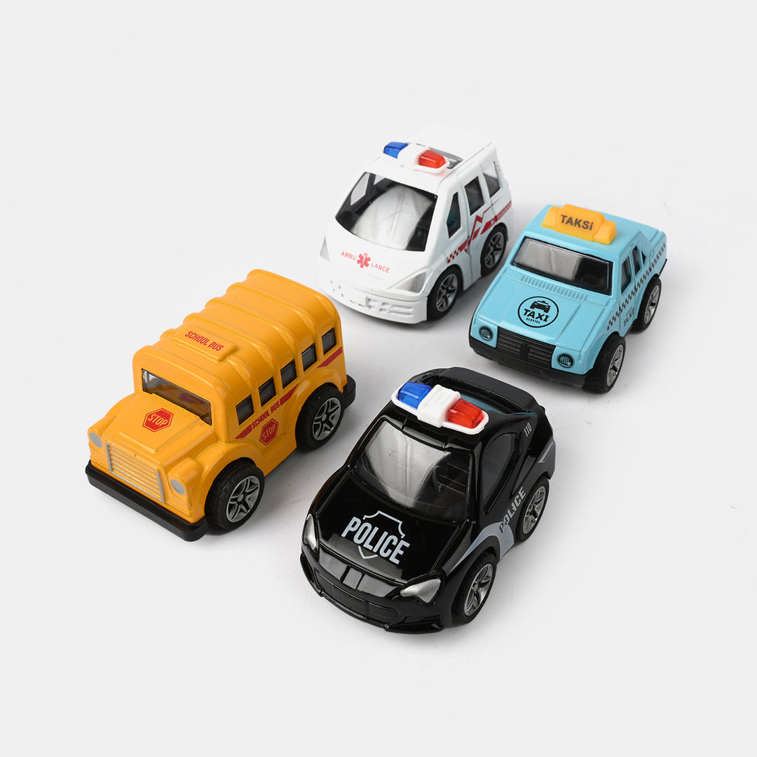 Pack OF 4 Mini Metal Pull-Back Cars