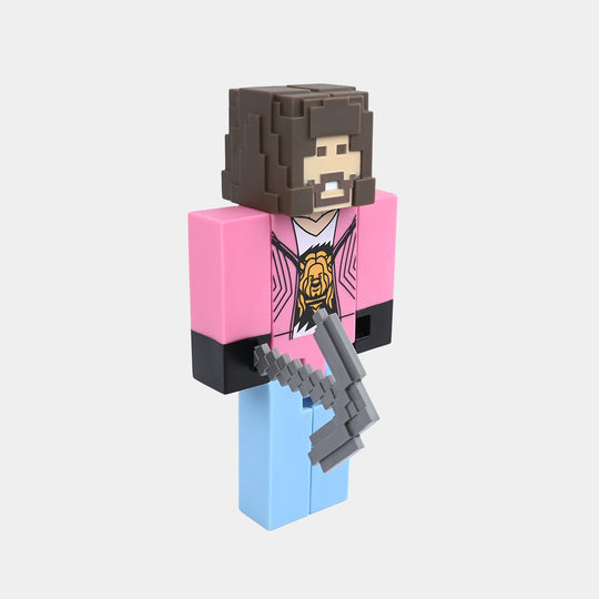 Blocky Style Character Figure Set for Kids