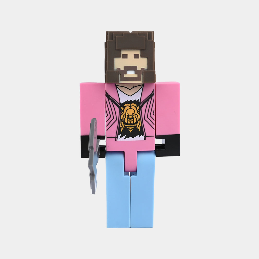 Blocky Style Character Figure Set for Kids