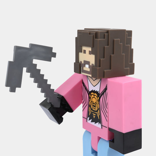 Blocky Style Character Figure Set for Kids