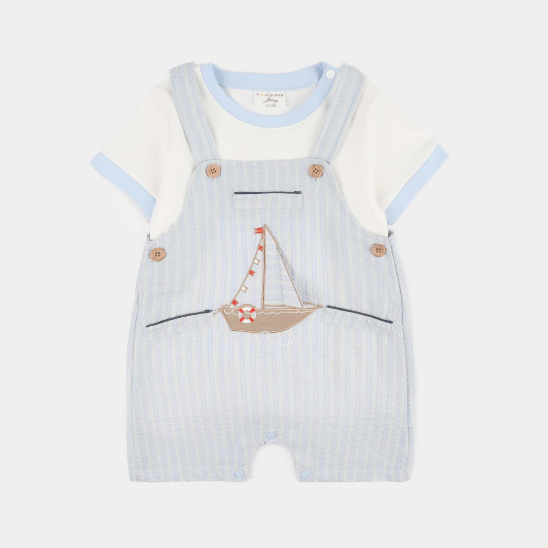 Infant Boys Jersey/Terry 2Pc Suit - White
