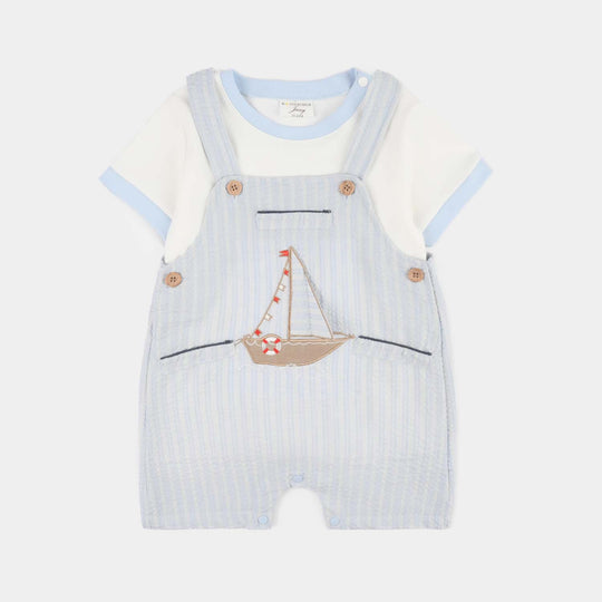 Infant Boys Jersey/Terry 2Pc Suit - White