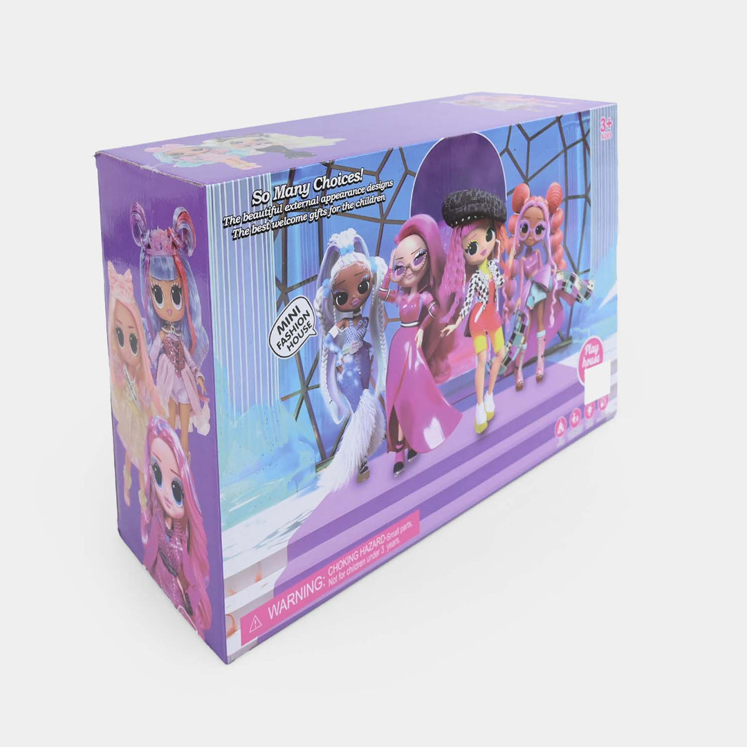 Multi-Piece Fashion Runway Play Dolls Set for Kids