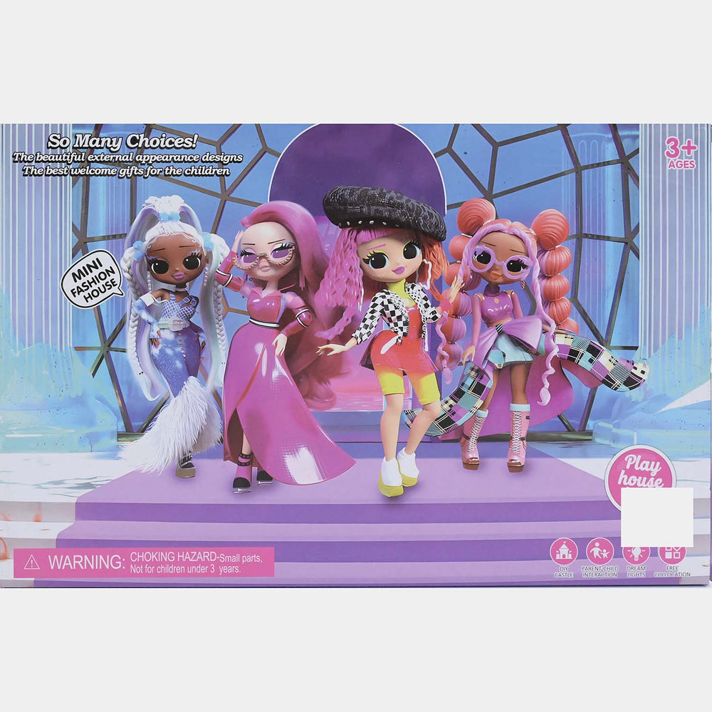 Multi-Piece Fashion Runway Play Dolls Set for Kids