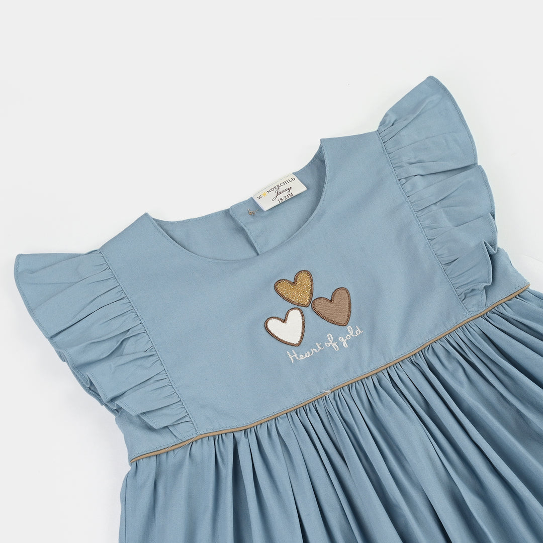 Infant Girls Jersey/Terry 2Pc Suit - Blue
