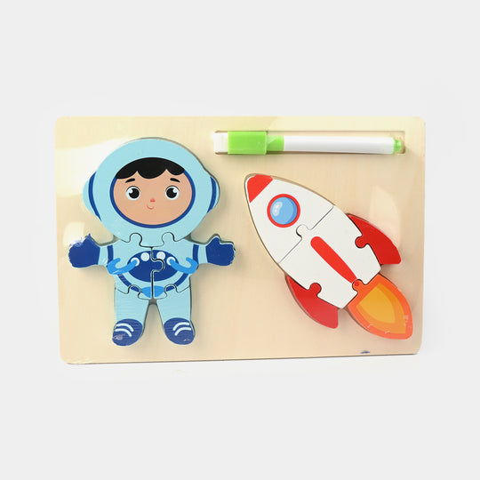 Wooden 2-Sided Sheet with Whiteboard & Removable Pieces