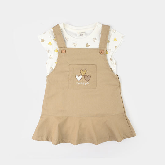 Infant Girls Jersey/Terry 2Pc Suit - Brown