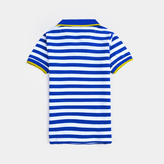 Boys Jumbo Pique 2 Piece (Waves) - Blue/White