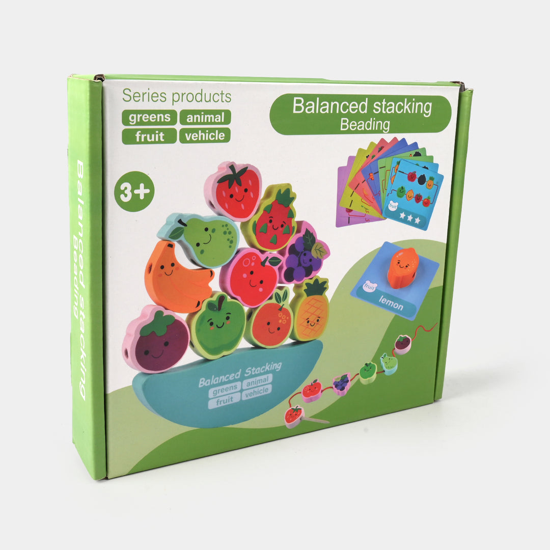 Wooden Stacking & Lacing Toy Set