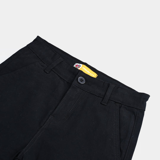 Boys Cotton Twill Basic Shorts - Black
