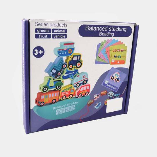 Wooden Stacking & Lacing Toy Set
