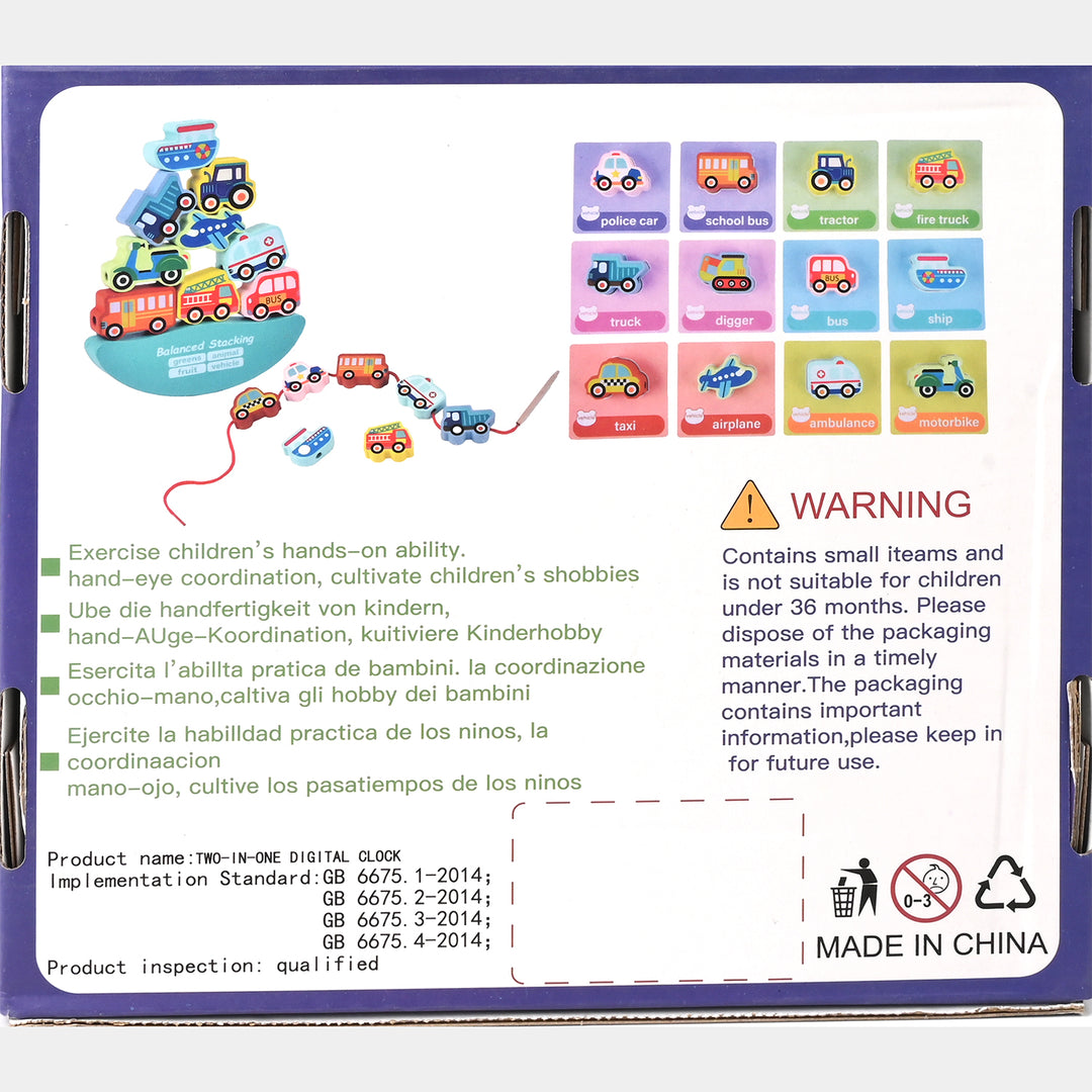 Wooden Stacking & Lacing Toy Set