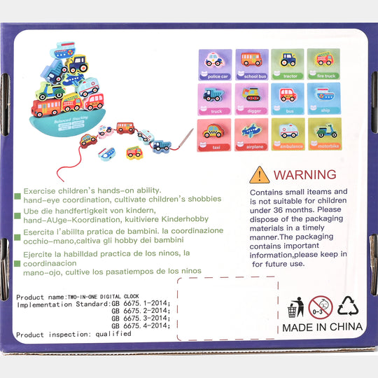 Wooden Stacking & Lacing Toy Set