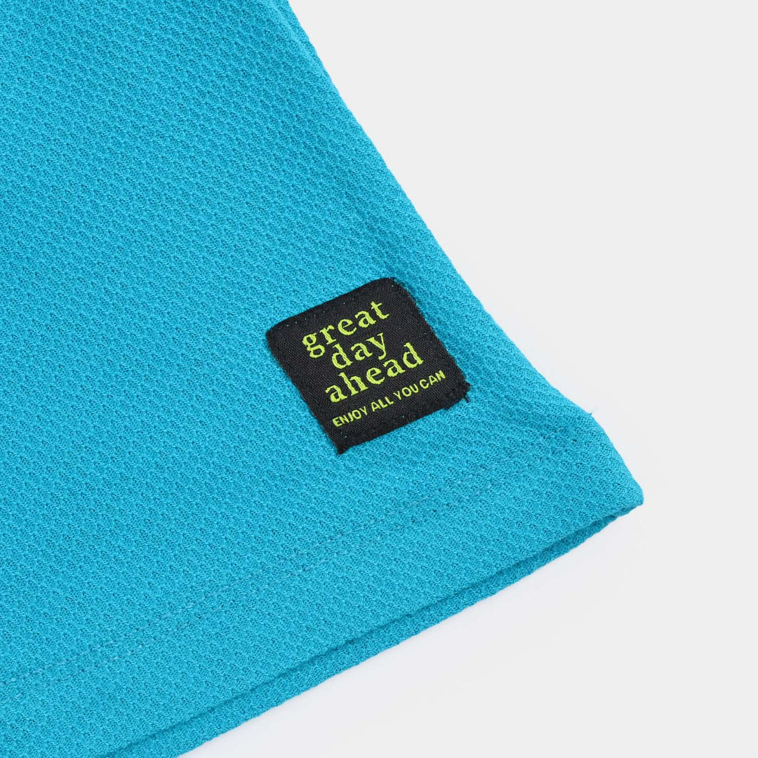 Boys Jersey/Terry Pique Short Great Day Ahead-Teal