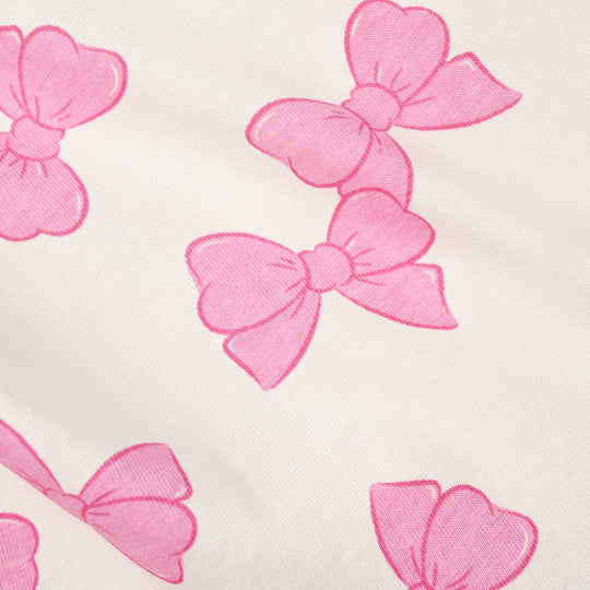 Girls Cotton Jersey T-Shirt Bow Pattern