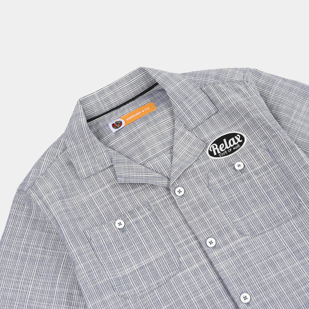 Boys Yarn Dyed Shirt (State of Mind) - Grey