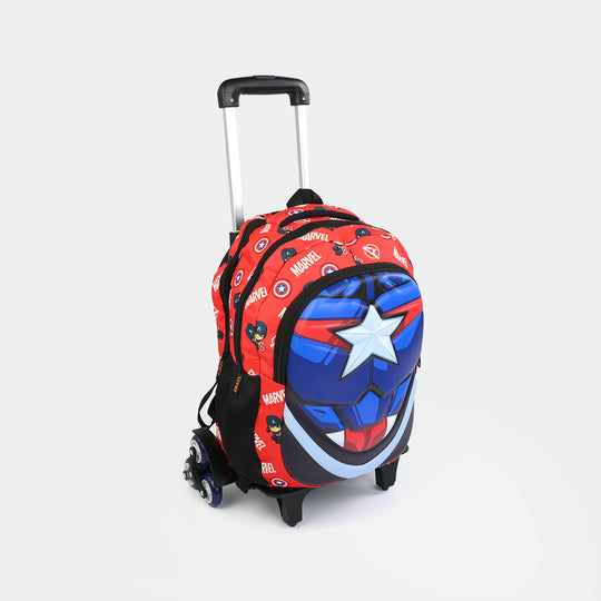 LEVUP 16" Embossed Shell Trolley Bag 3 Wheel for Kids | Grade 1-4