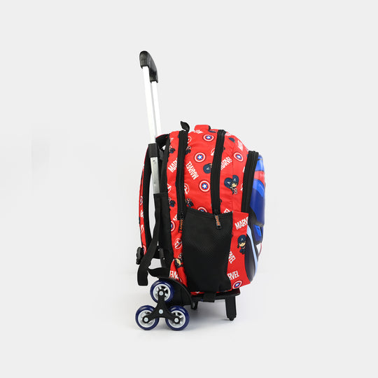 LEVUP 16" Embossed Shell Trolley Bag 3 Wheel for Kids | Grade 1-4