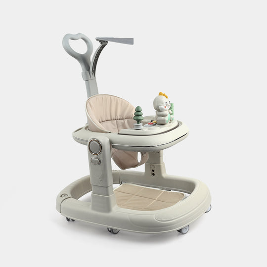 3-in-1 Multi-Functional Baby Walker with Canopy & Push Bar