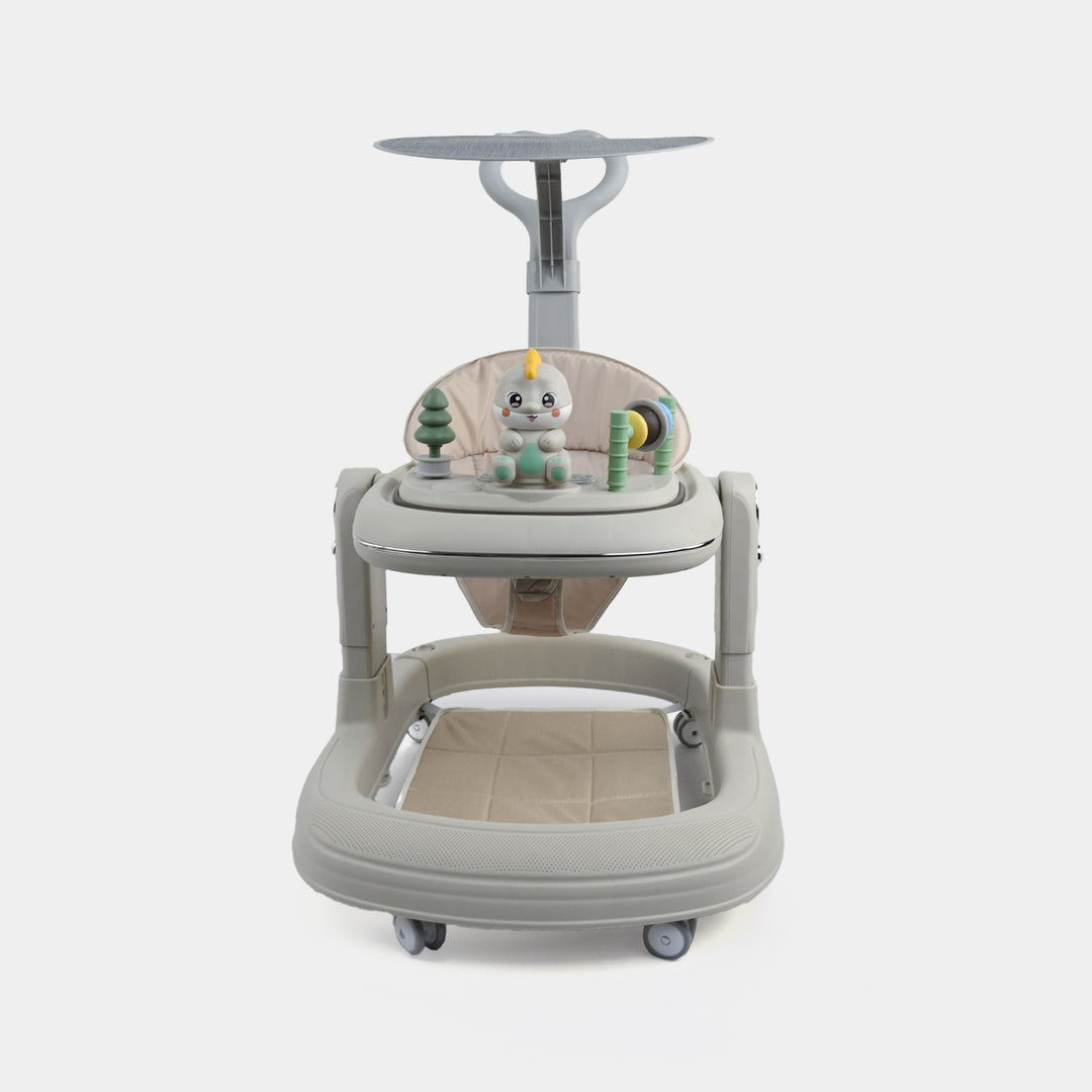 3-in-1 Multi-Functional Baby Walker with Canopy & Push Bar