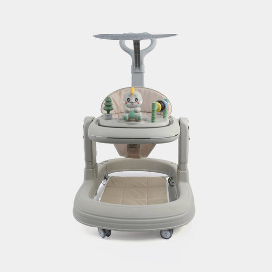 3-in-1 Multi-Functional Baby Walker with Canopy & Push Bar