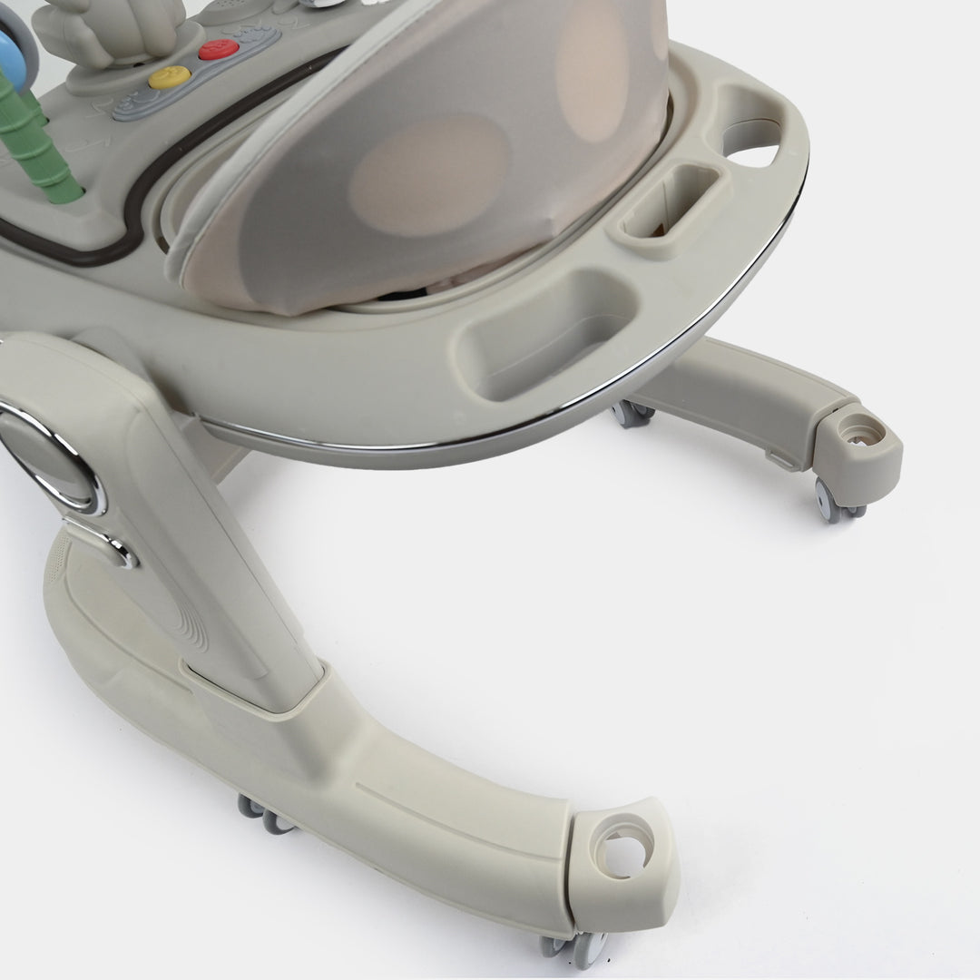 3-in-1 Multi-Functional Baby Walker with Canopy & Push Bar