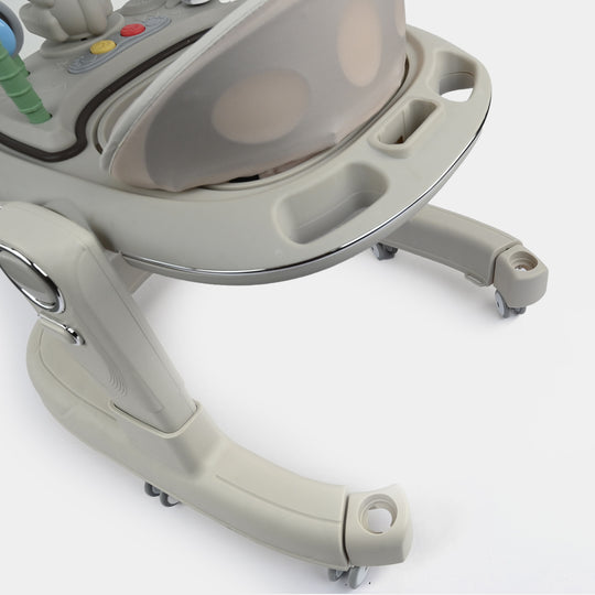 3-in-1 Multi-Functional Baby Walker with Canopy & Push Bar