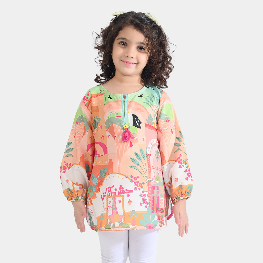 Girls Poly Net Casual Top - Multi