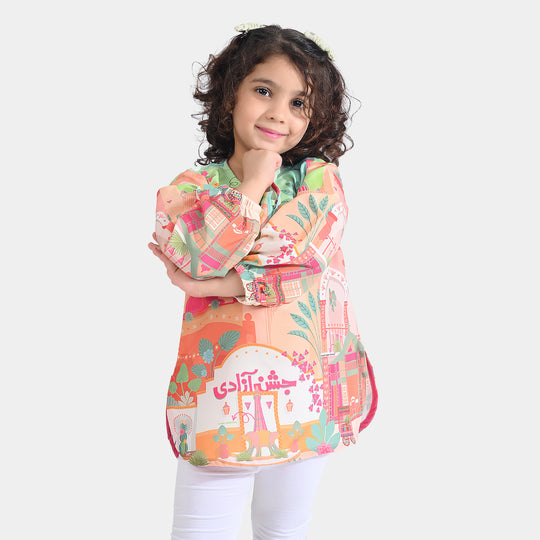 Girls Poly Net Casual Top - Multi