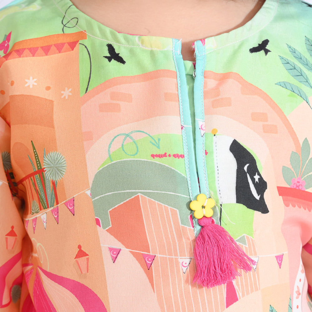 Girls Poly Net Casual Top - Multi