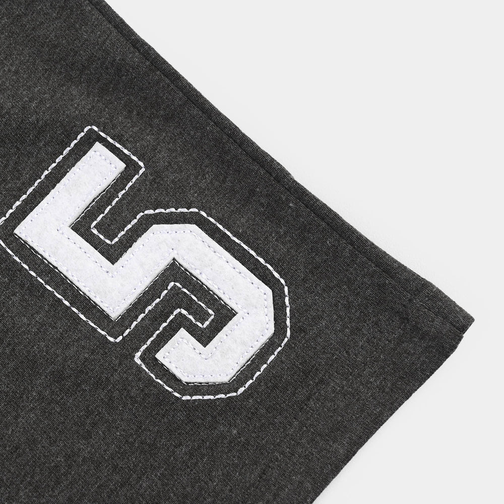 Boys Jersey Terry Shorts (No. Five) - Dark Grey Melange