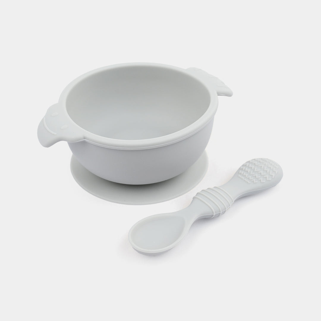 Baby Silicone Feeding Bowl With Spoon